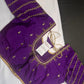 Purple Silk Maggam Aari Blouse