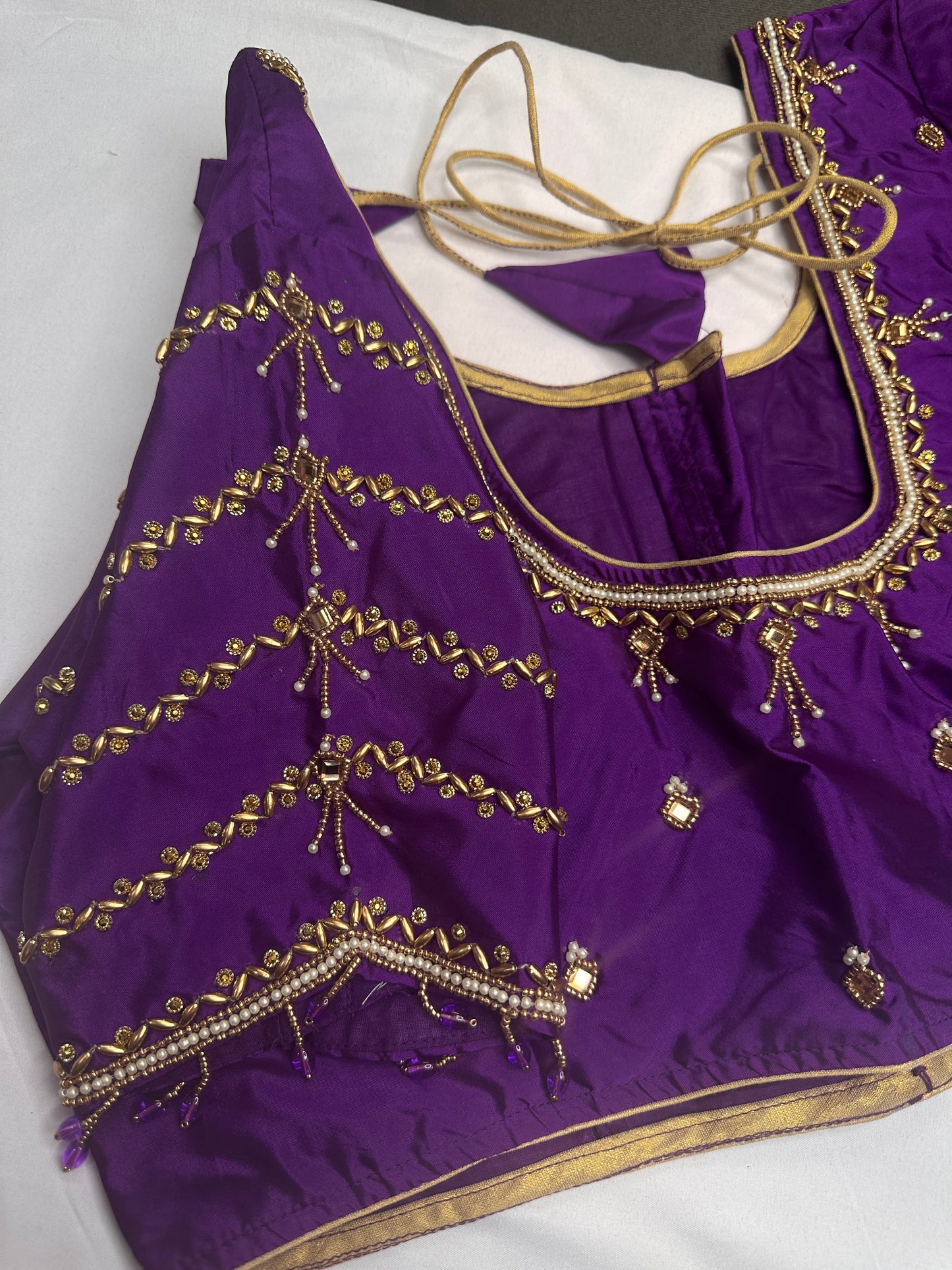 Purple Silk Maggam Aari Blouse