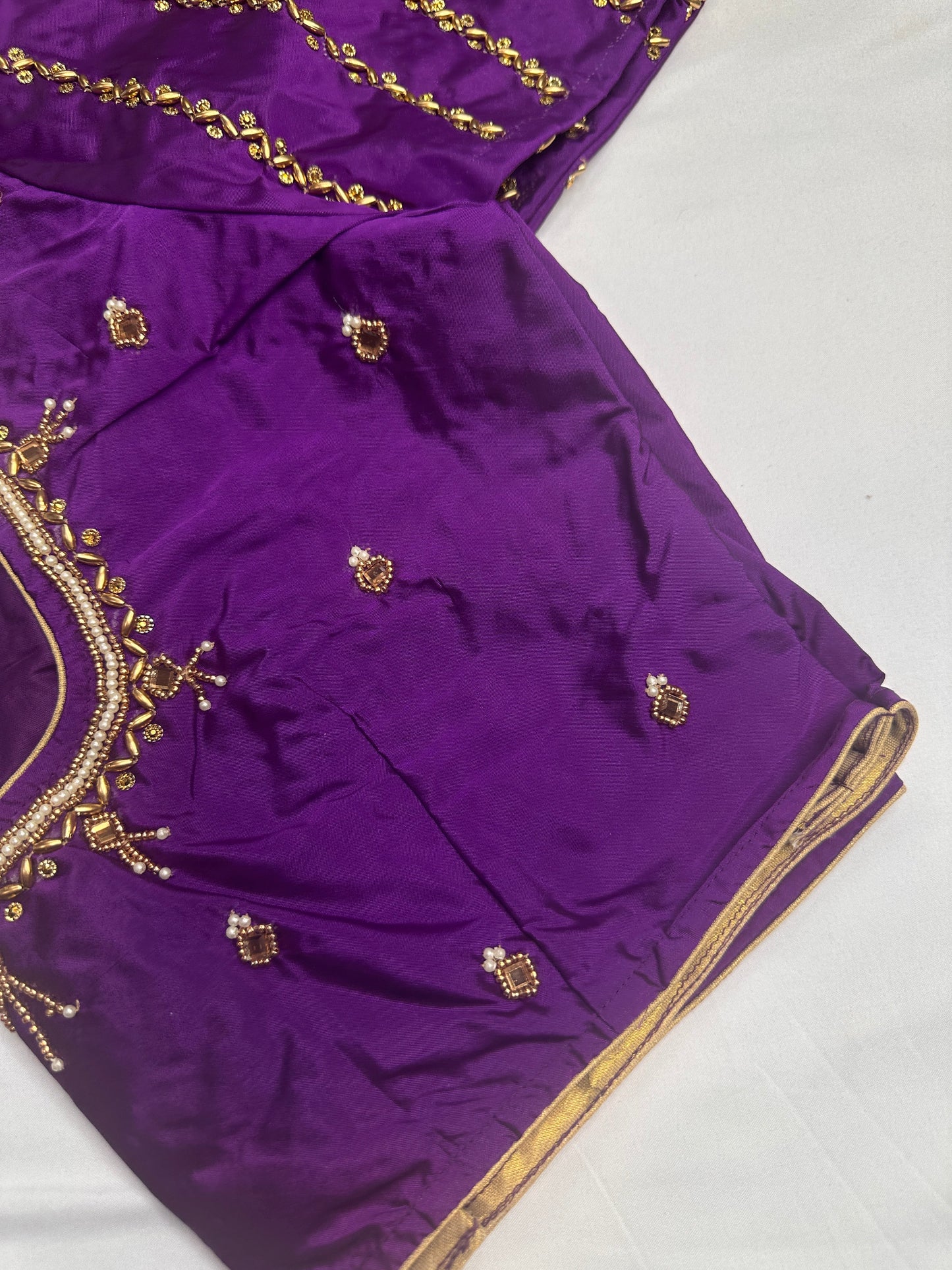 Purple Silk Maggam Aari Blouse