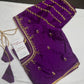 Purple Silk Maggam Aari Blouse