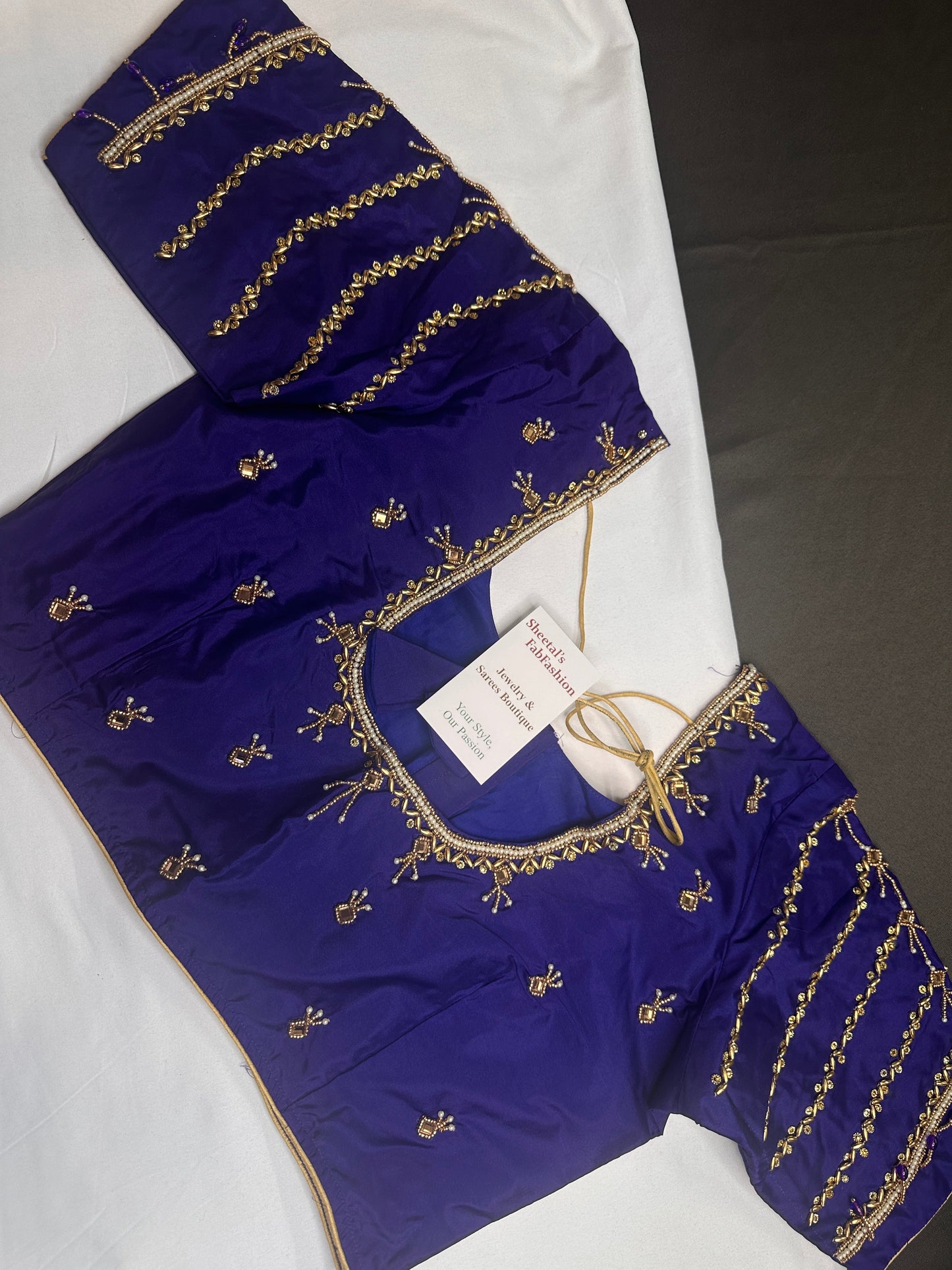 Blue Silk Maggam Aari Blouse