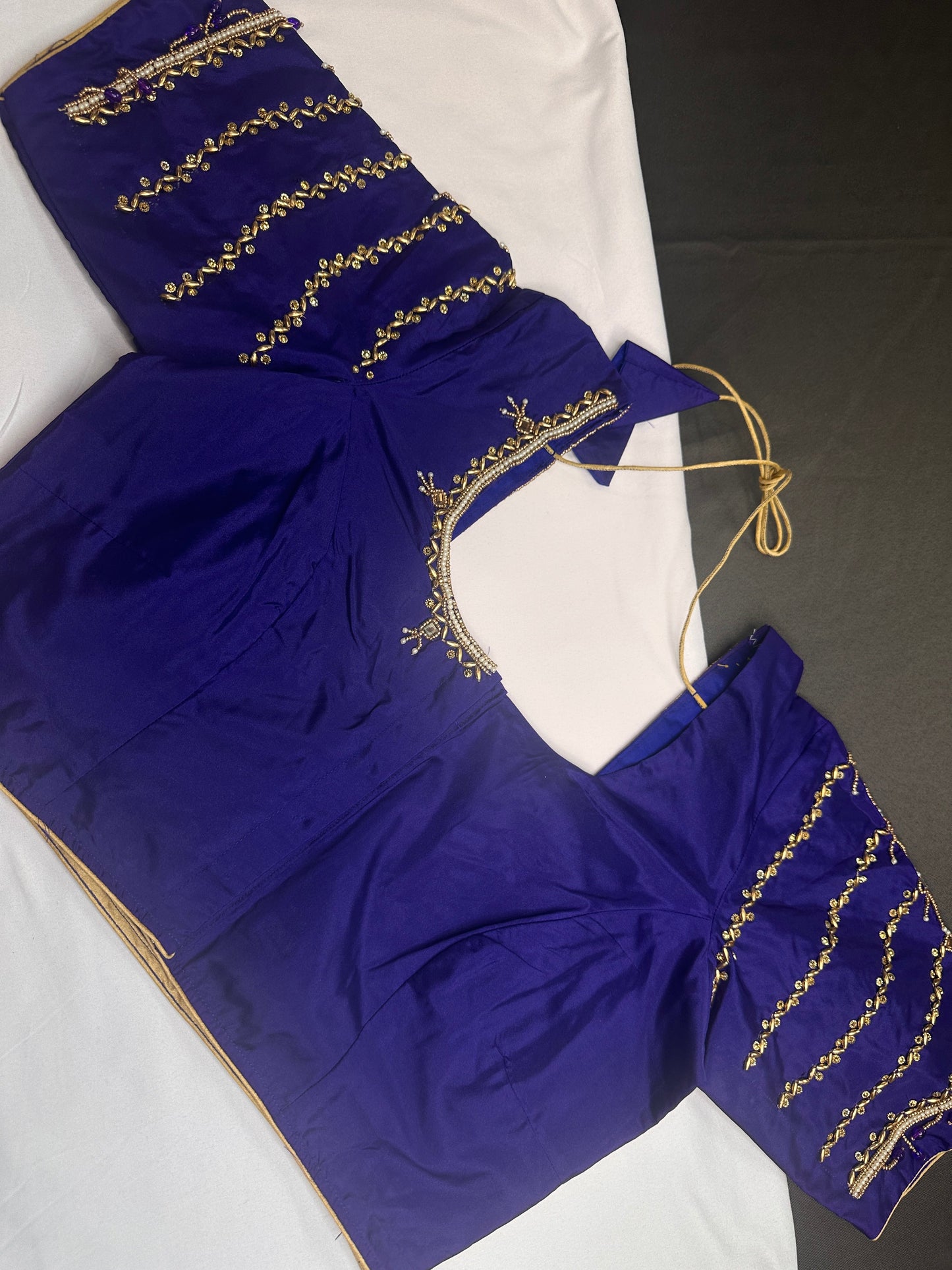 Blue Silk Maggam Aari Blouse