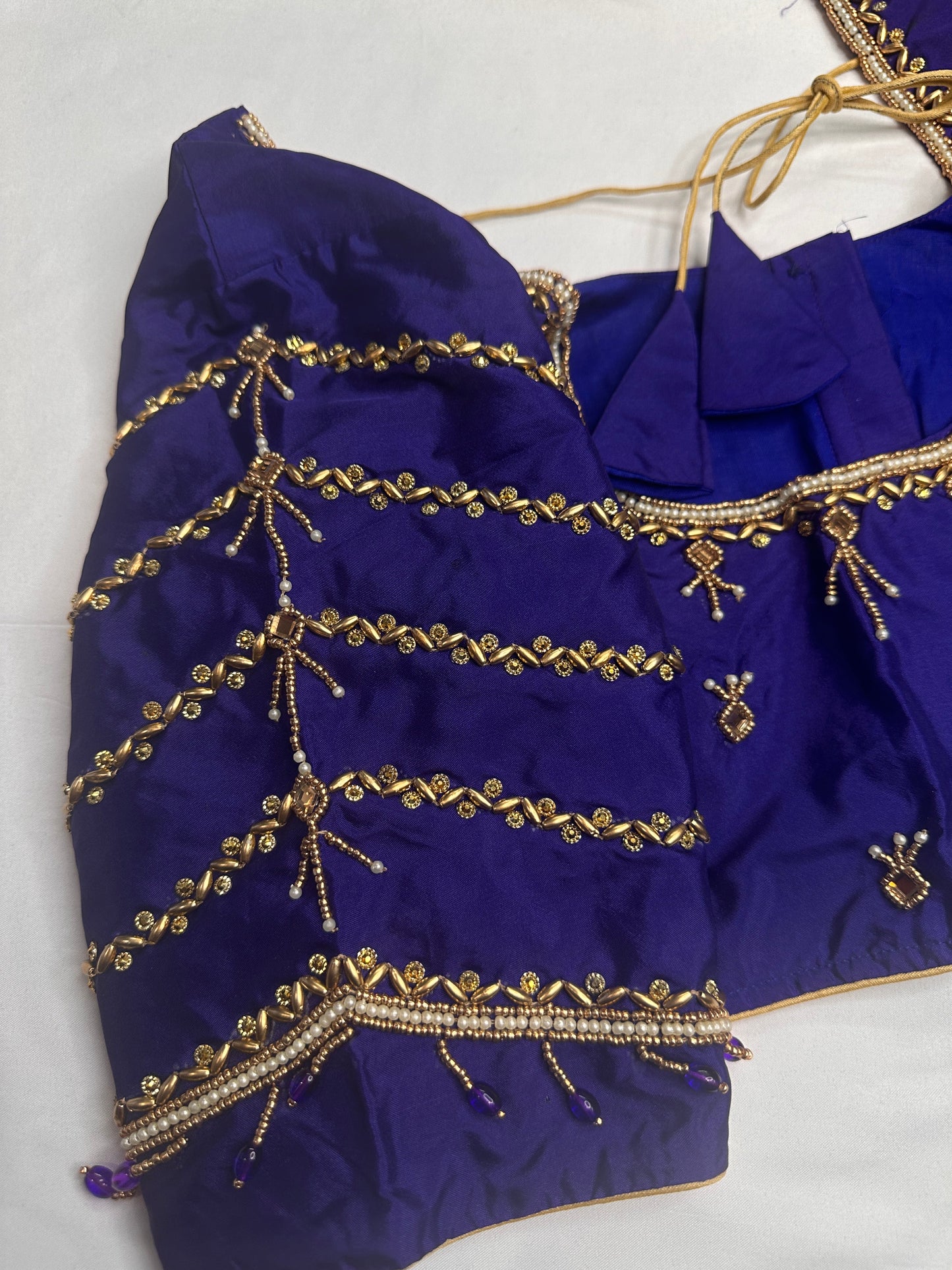 Blue Silk Maggam Aari Blouse