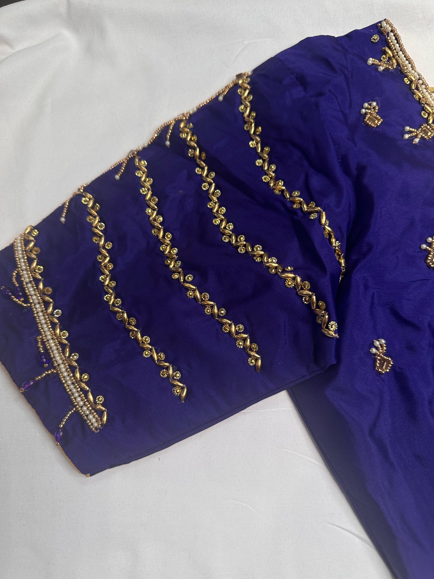 Blue Silk Maggam Aari Blouse
