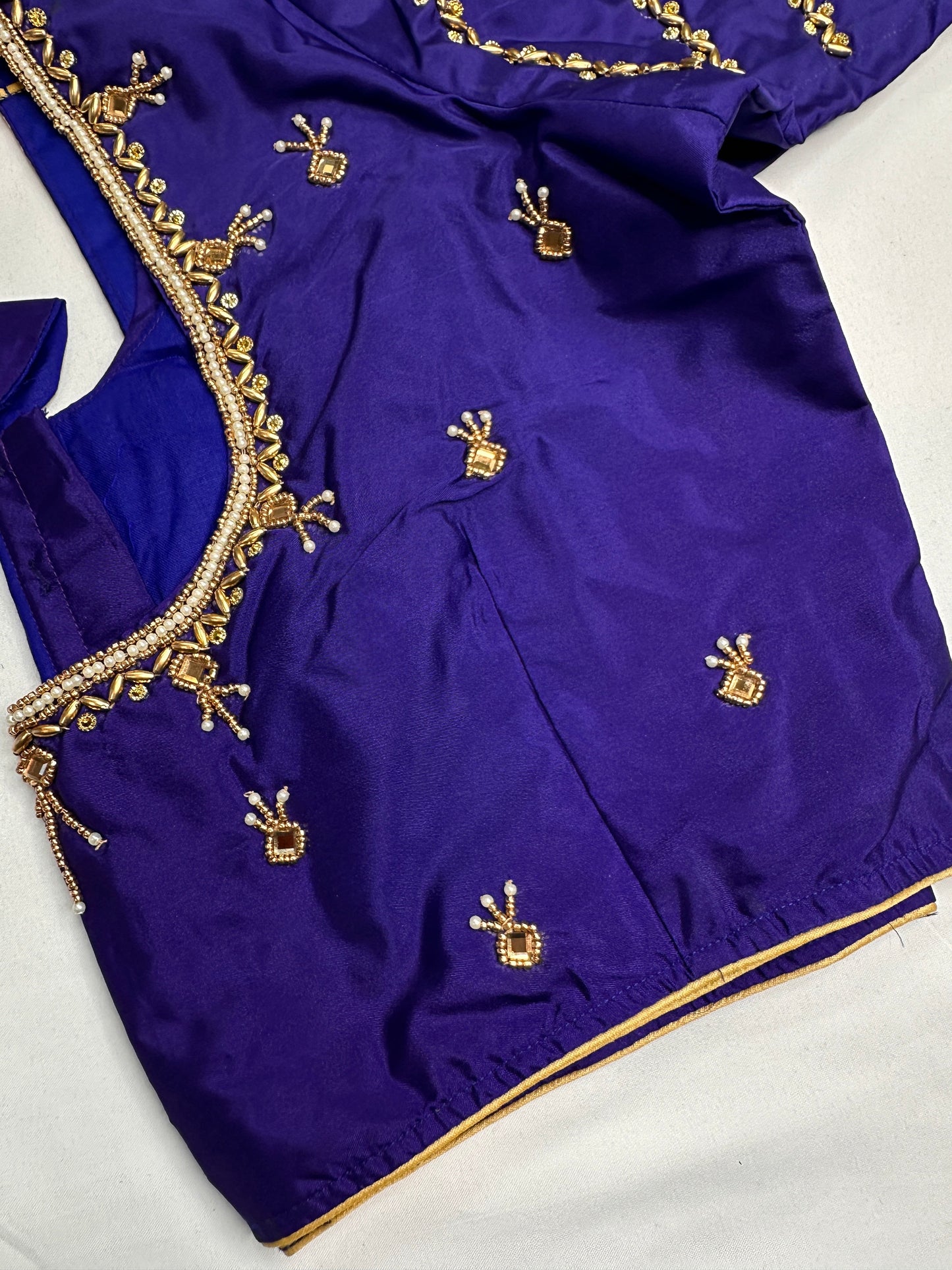 Blue Silk Maggam Aari Blouse