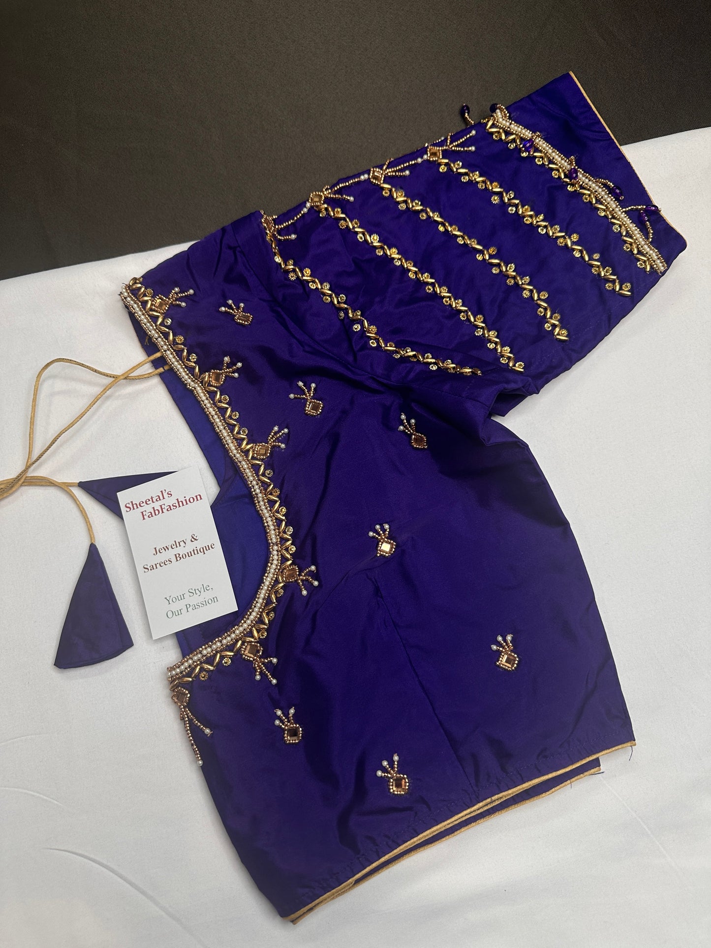 Blue Silk Maggam Aari Blouse
