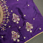 Purple Silk Pearl Maggam Aari Blouse