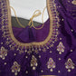 Purple Silk Pearl Maggam Aari Blouse