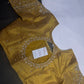 Gold High Neck Silk Maggam Aari Blouse