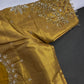 Gold High Neck Silk Maggam Aari Blouse