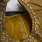 Gold High Neck Silk Maggam Aari Blouse
