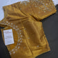 Gold High Neck Silk Maggam Aari Blouse