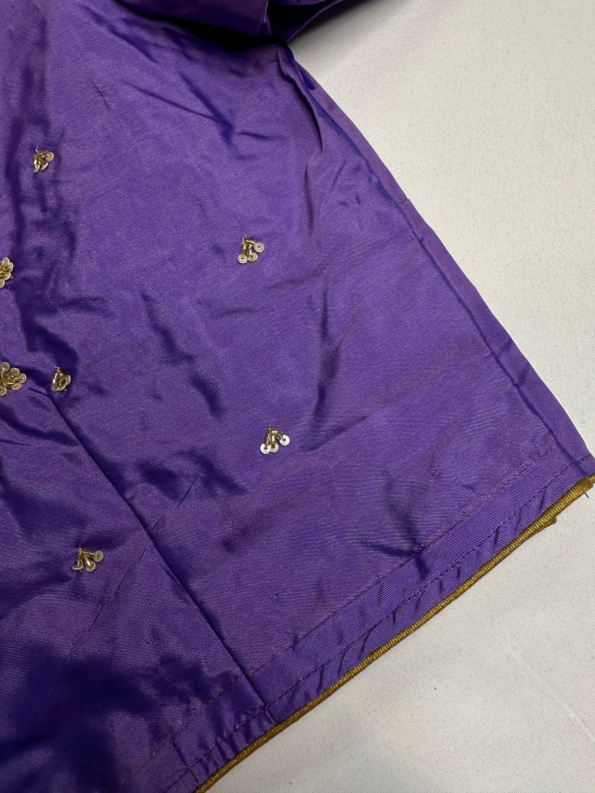 Lavender Purple Pot Neck Silk Maggam Aari Blouse