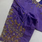 Lavender Purple Pot Neck Silk Maggam Aari Blouse