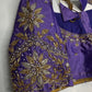 Lavender Purple Pot Neck Silk Maggam Aari Blouse