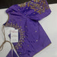 Lavender Purple Pot Neck Silk Maggam Aari Blouse