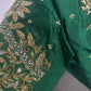 Green Pot Neck Silk Maggam Aari Blouse