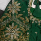 Green Pot Neck Silk Maggam Aari Blouse