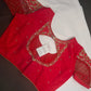 Red Net Silk Maggam Aari Blouse