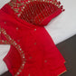 Red Net Silk Maggam Aari Blouse