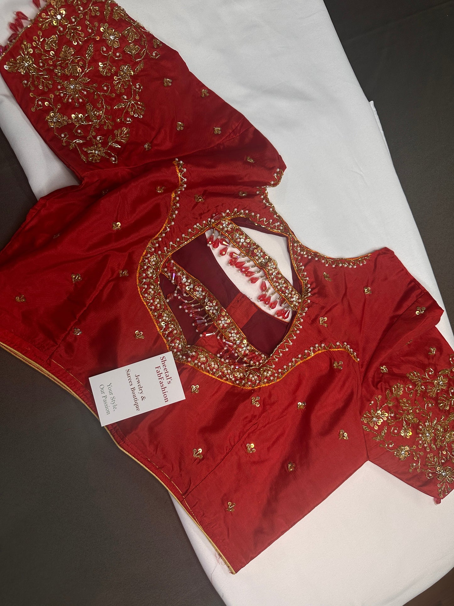 Red Maggam Aari Blouse