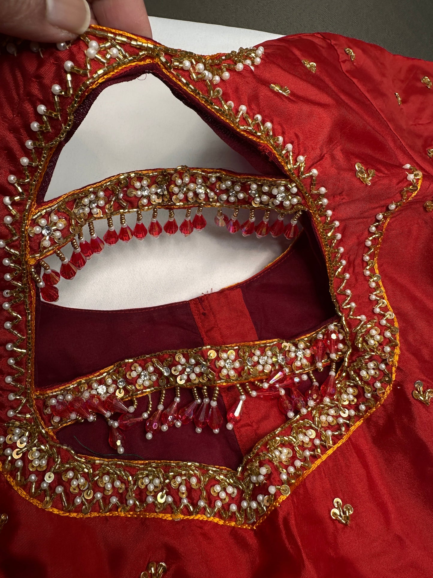 Red Maggam Aari Blouse
