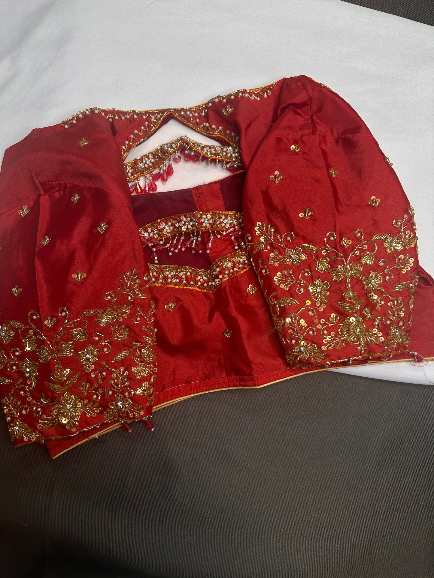 Red Maggam Aari Blouse