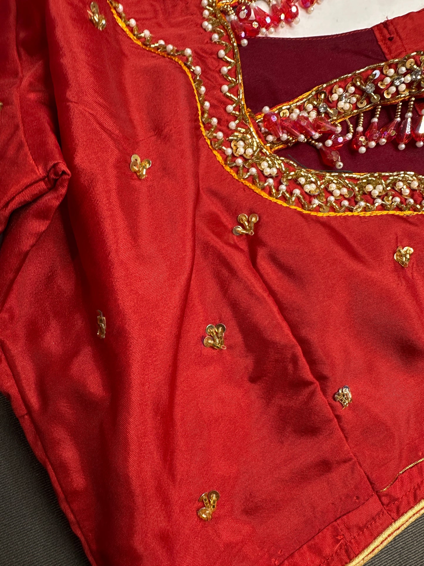 Red Maggam Aari Blouse