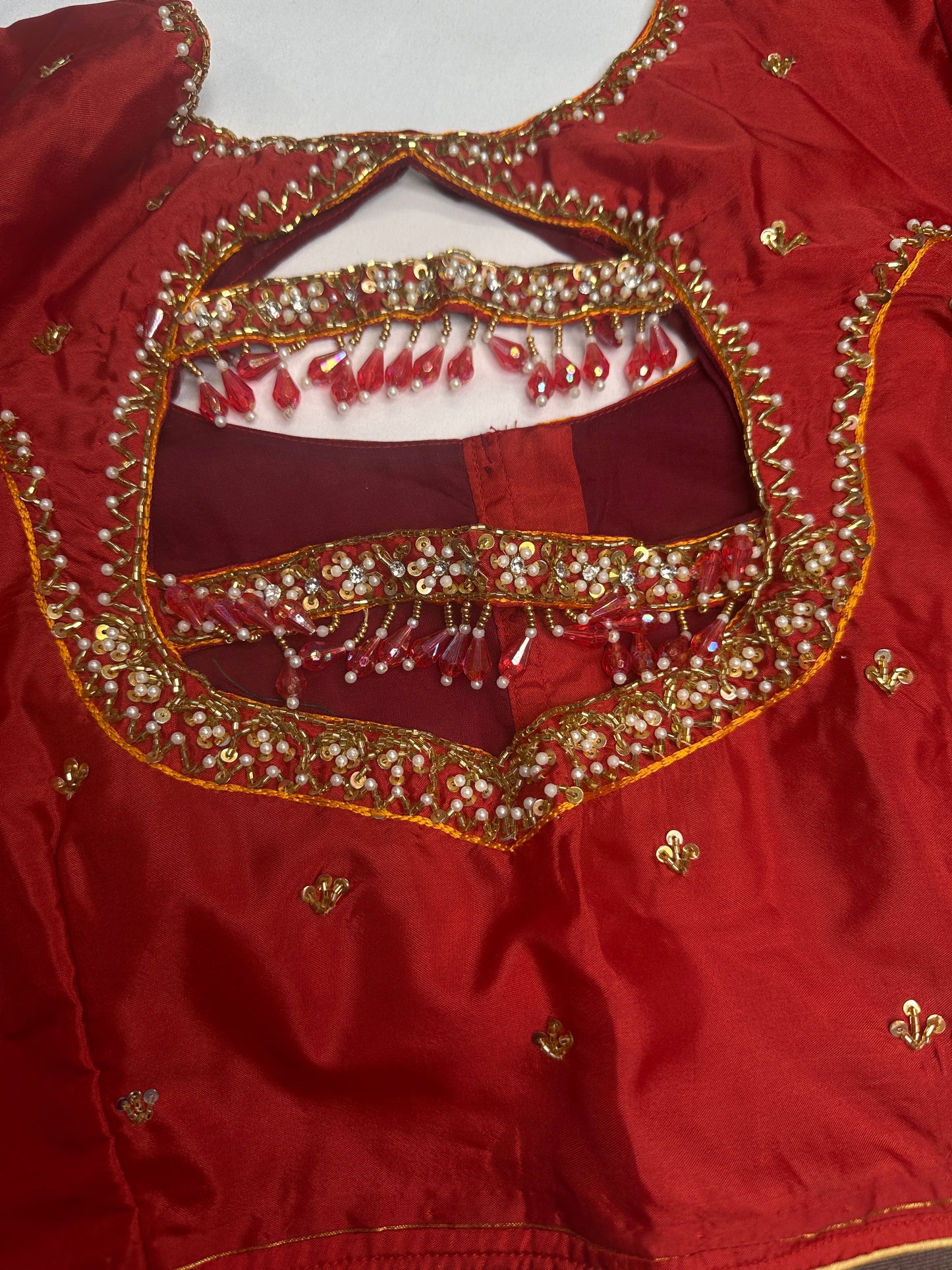 Red Maggam Aari Blouse