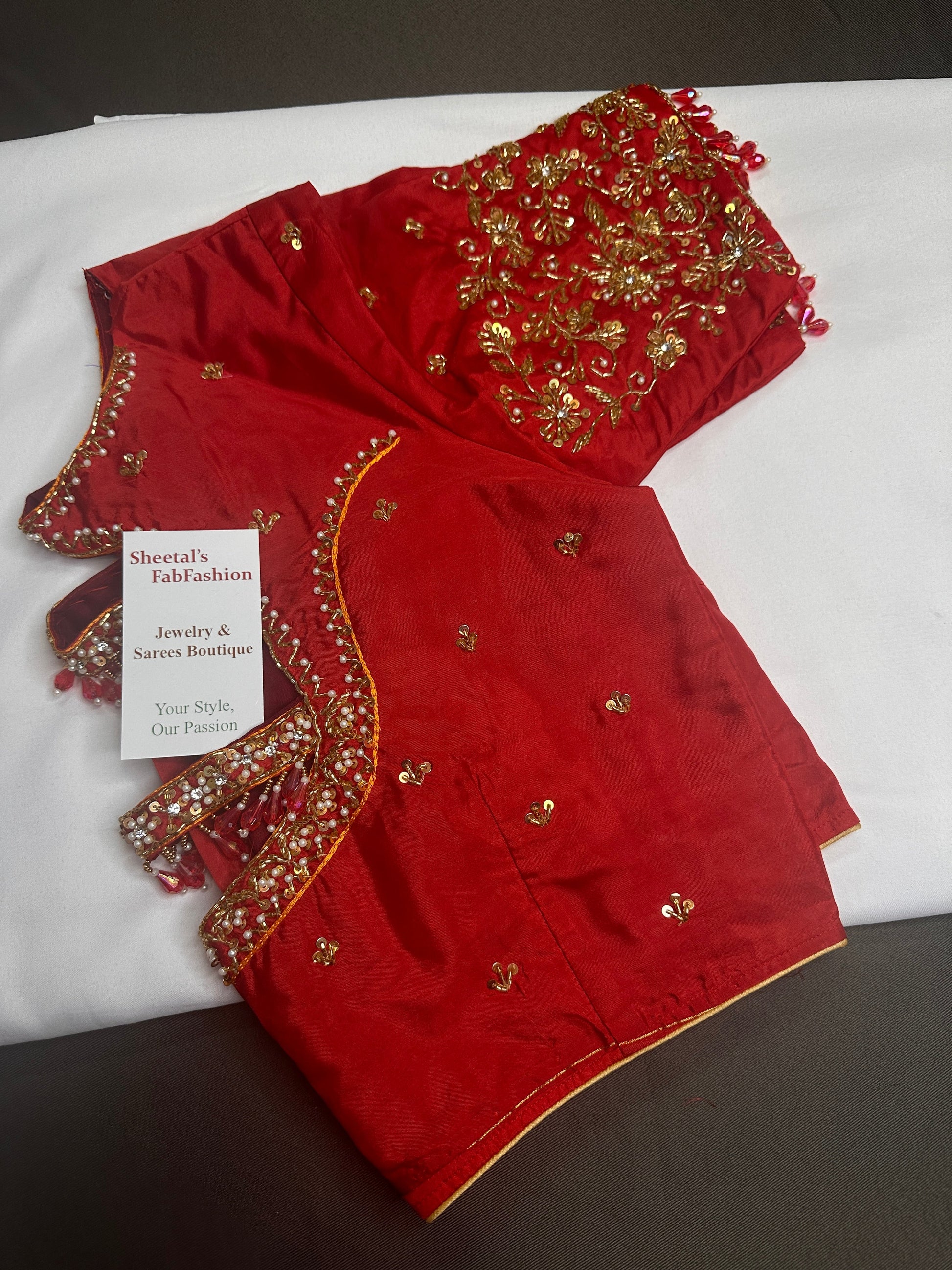 Red Maggam Aari Blouse