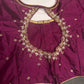 Magenta High NeckSilk Maggam Aari Blouse
