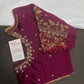 Magenta High NeckSilk Maggam Aari Blouse
