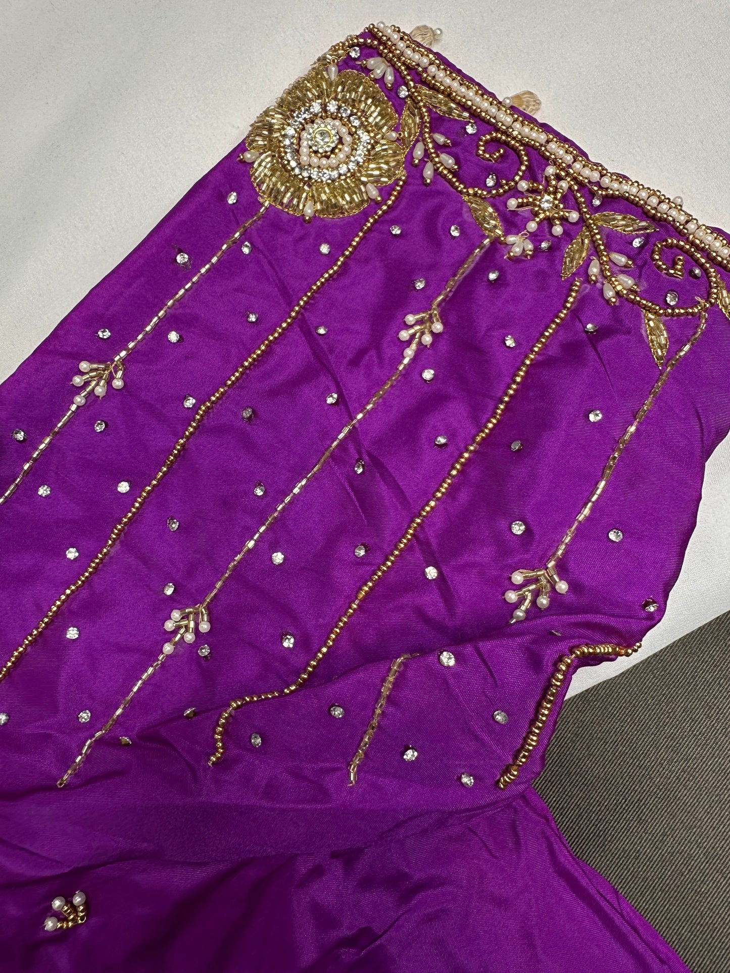 Purple Maggam Aari Blouse