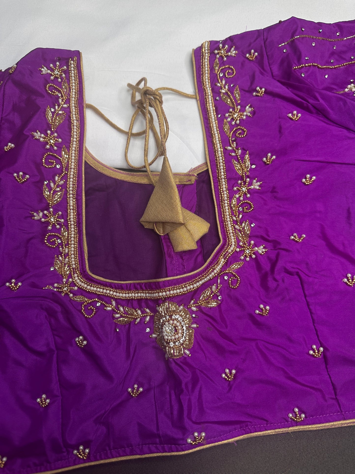 Purple Maggam Aari Blouse