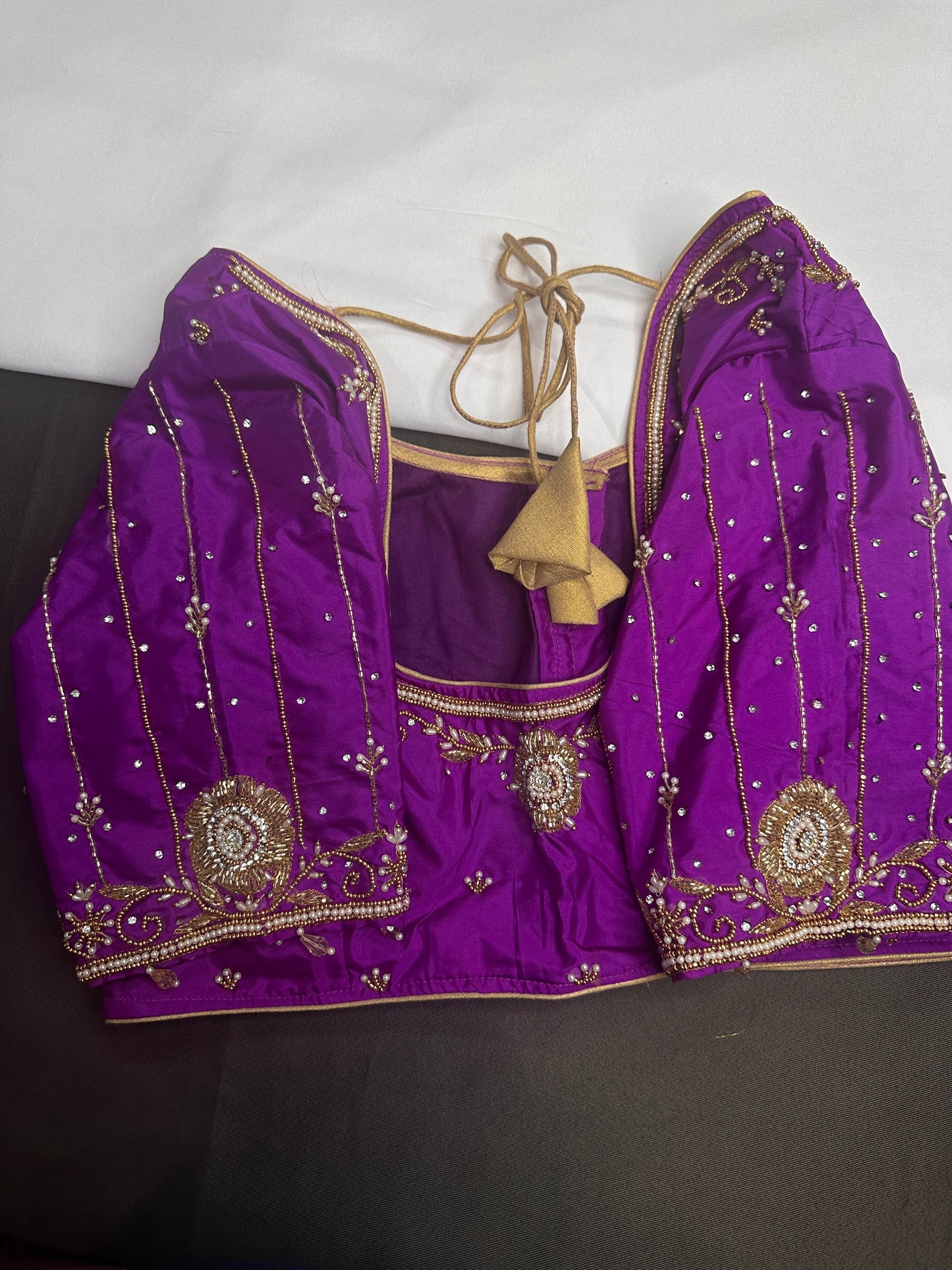 Purple Maggam Aari Blouse