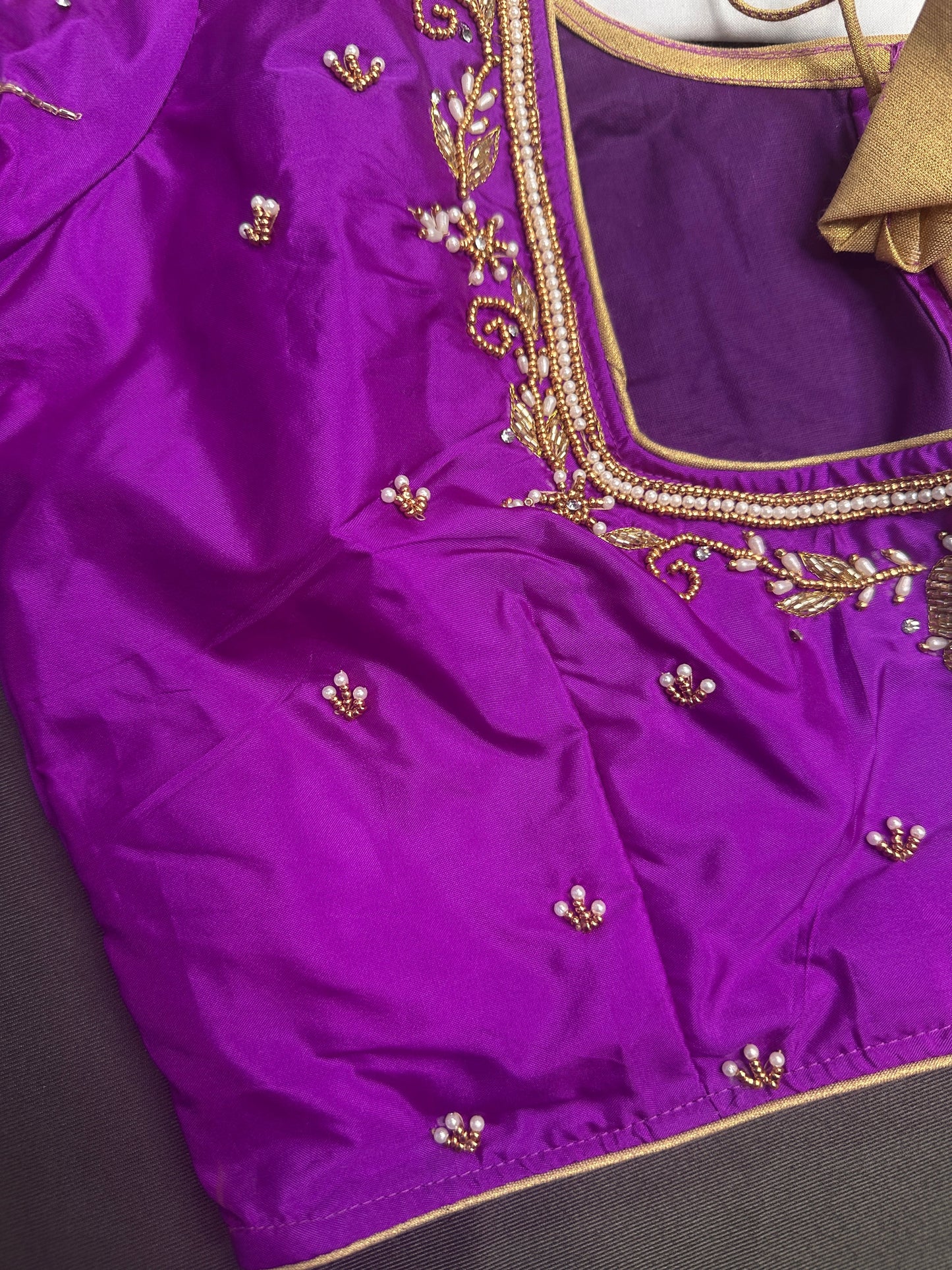 Purple Maggam Aari Blouse