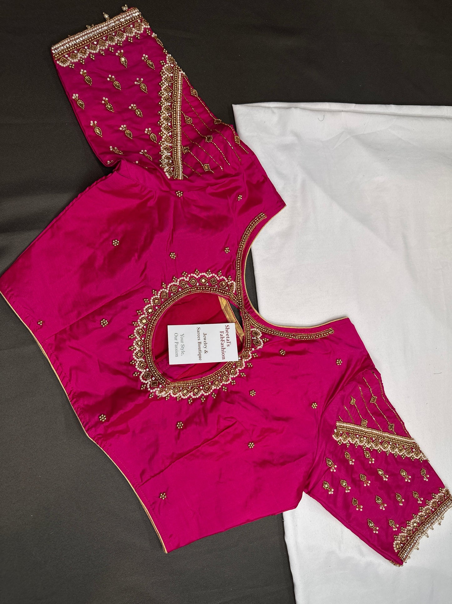 Pink Silk Maggam Aari Blouse - 