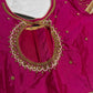 Pink Silk Maggam Aari Blouse - 