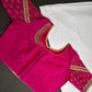 Pink Silk Maggam Aari Blouse - 
