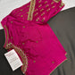 Pink Silk Maggam Aari Blouse - 