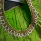 Parrot Green Silk Maggam Aari Blouse - 