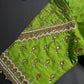 Parrot Green Silk Maggam Aari Blouse - 