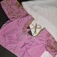 Pink Butterfly Silk Maggam Aari Blouse - 