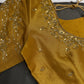 Gold Silk Maggam Aari Blouse - 