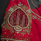 Red Kardana Net Silk Maggam Aari Blouse - 
