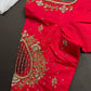 Red Kardana Net Silk Maggam Aari Blouse - 