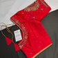 Red Kardana Net Silk Maggam Aari Blouse - 