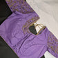 Lavender Purple Kardana Silk Maggam Aari Blouse - 