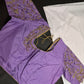 Lavender Purple Kardana Silk Maggam Aari Blouse - 