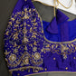 Blue Kardana Silk Maggam Aari Blouse - 